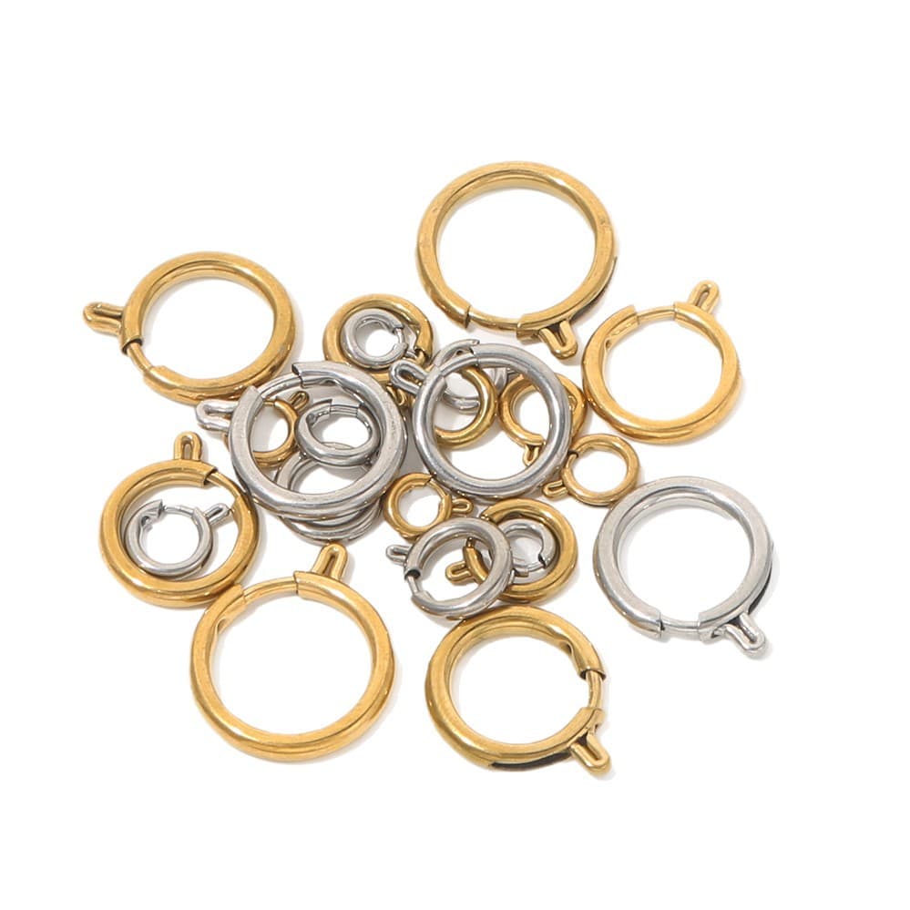 Stainless Steel Spring Ring Clasps for Jewelry Making – Necklace & Bracelet DIY Findings 5