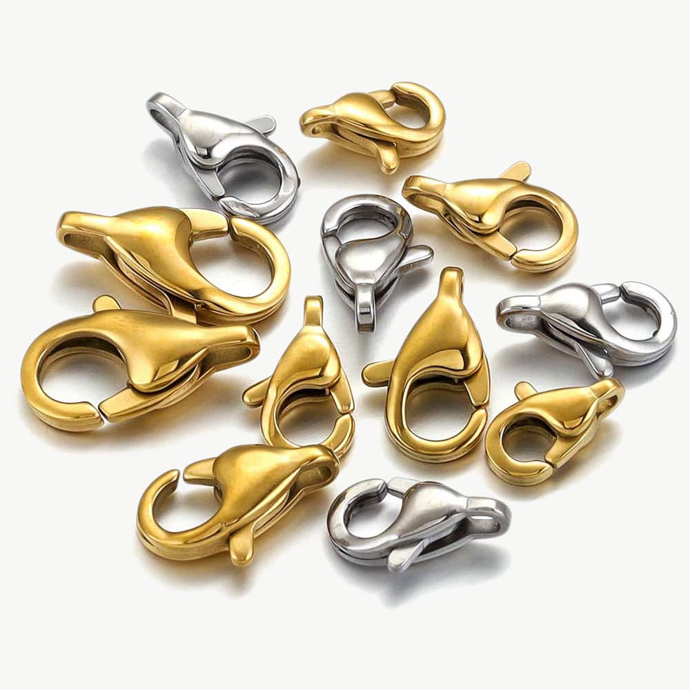 Stainless Steel Lobster Clasps for Jewelry Making – Gold Vacuum Plated DIY Jewelry Findings