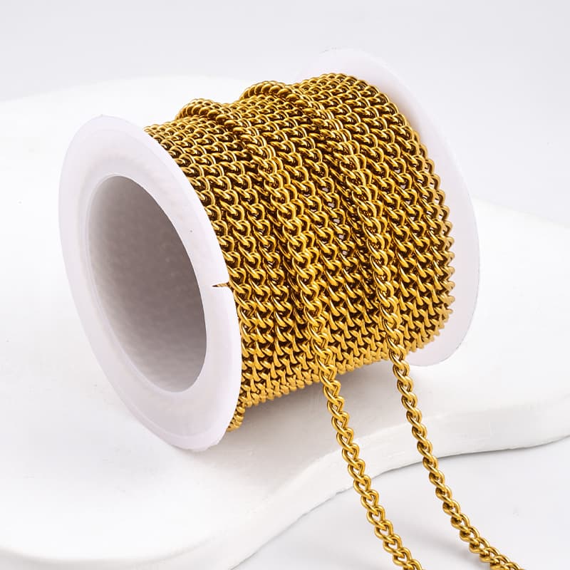 Chaîne torsadée en acier inoxydable – chaîne curb polie pour bijoux DIY 4