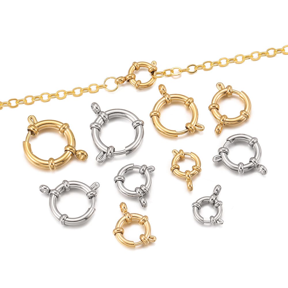18K Gold Plated Stainless Steel Spring Clasps – DIY Jewelry Connector Findings
