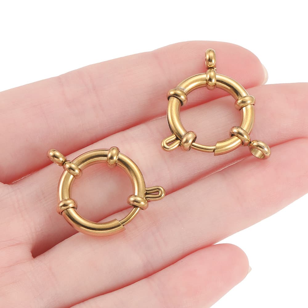 18K Gold Plated Stainless Steel Spring Clasps – DIY Jewelry Connector Findings 2