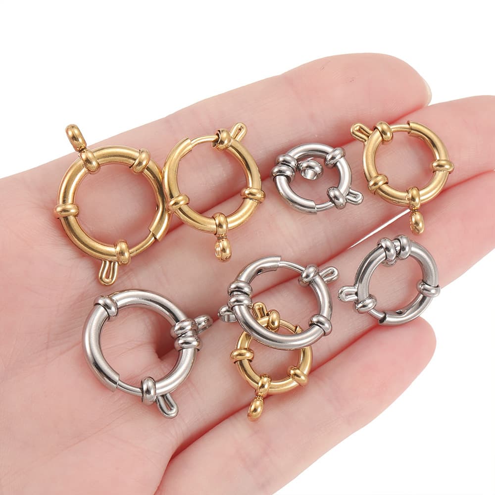 18K Gold Plated Stainless Steel Spring Clasps – DIY Jewelry Connector Findings 3