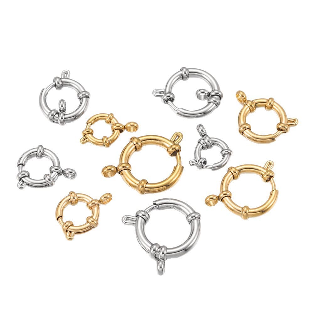18K Gold Plated Stainless Steel Spring Clasps – DIY Jewelry Connector Findings 4
