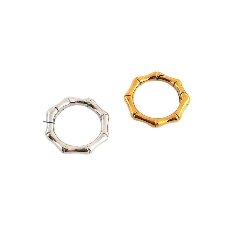 18K Gold Plated Bamboo Spring Ring Clasp – Stainless Steel DIY Jewelry Connector 5