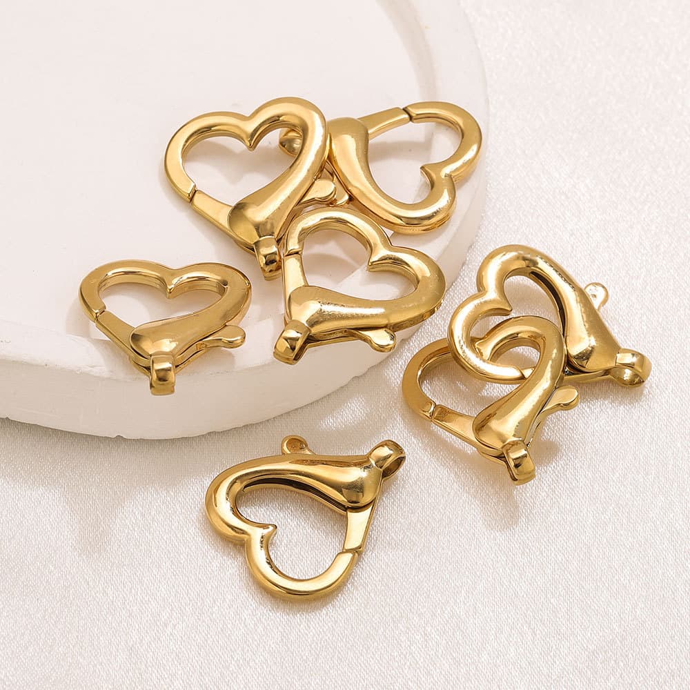 Heart Spring Clasp Connector – Stainless Steel DIY Jewelry Finding