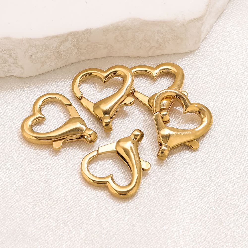 Heart Spring Clasp Connector – Stainless Steel DIY Jewelry Finding 3