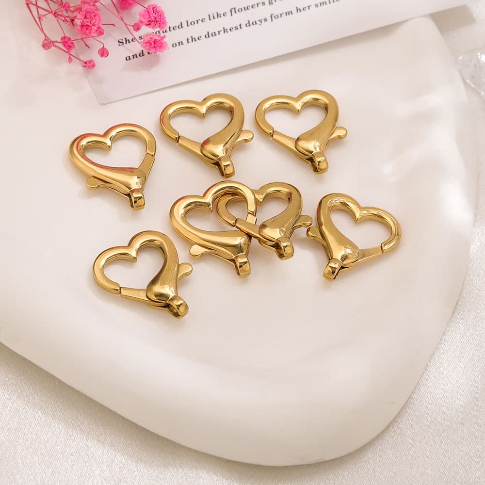 Heart Spring Clasp Connector – Stainless Steel DIY Jewelry Finding 4