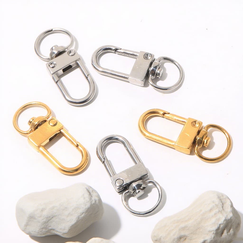 Stainless Steel Keychain Clasp Connector – DIY Key Ring Hardware 4