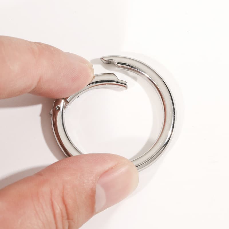 Connecteur rond à ressort pour porte-clés – composant de bijouterie en acier inoxydable pour bricolage 5
