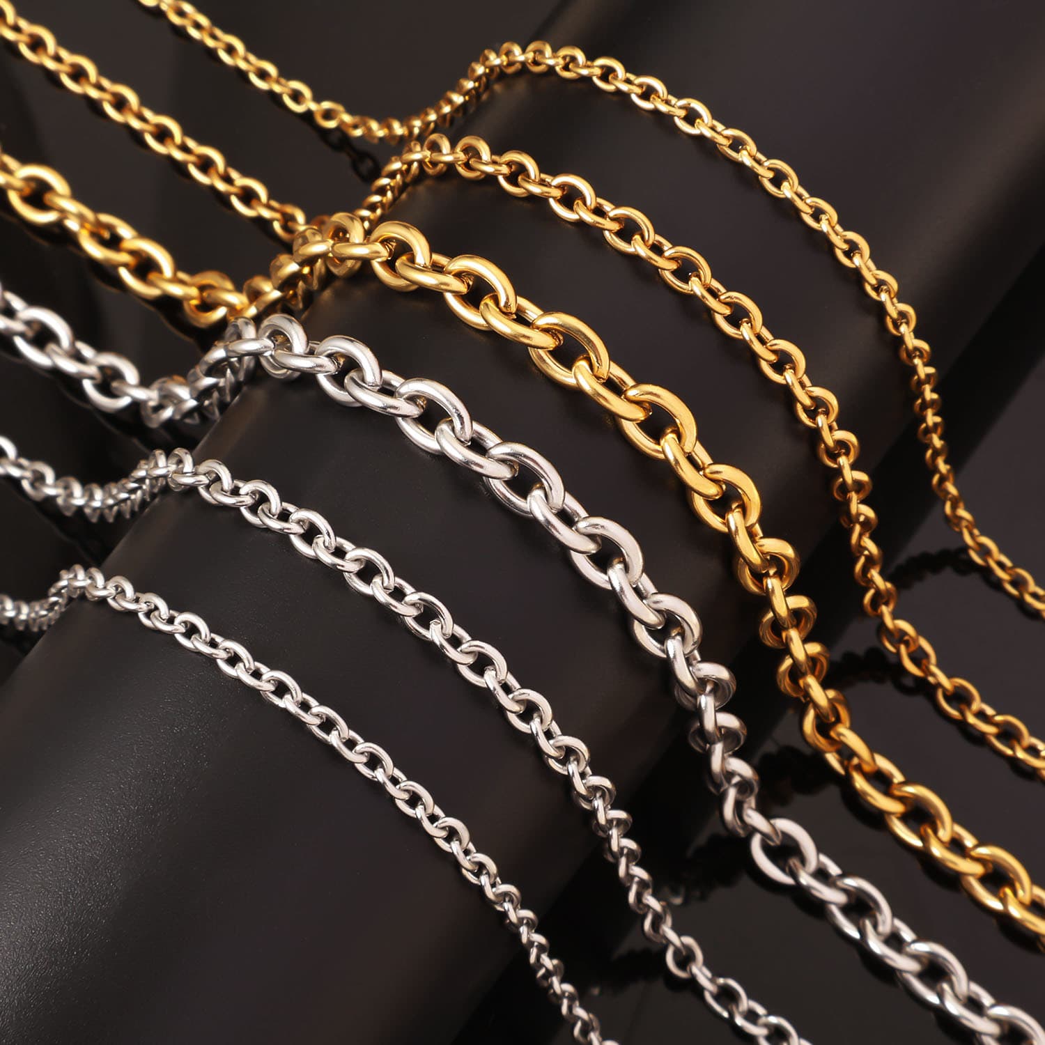 Chaîne de collier avec croix en acier inoxydable – Chaîne pour fabrication de bijoux DIY 2