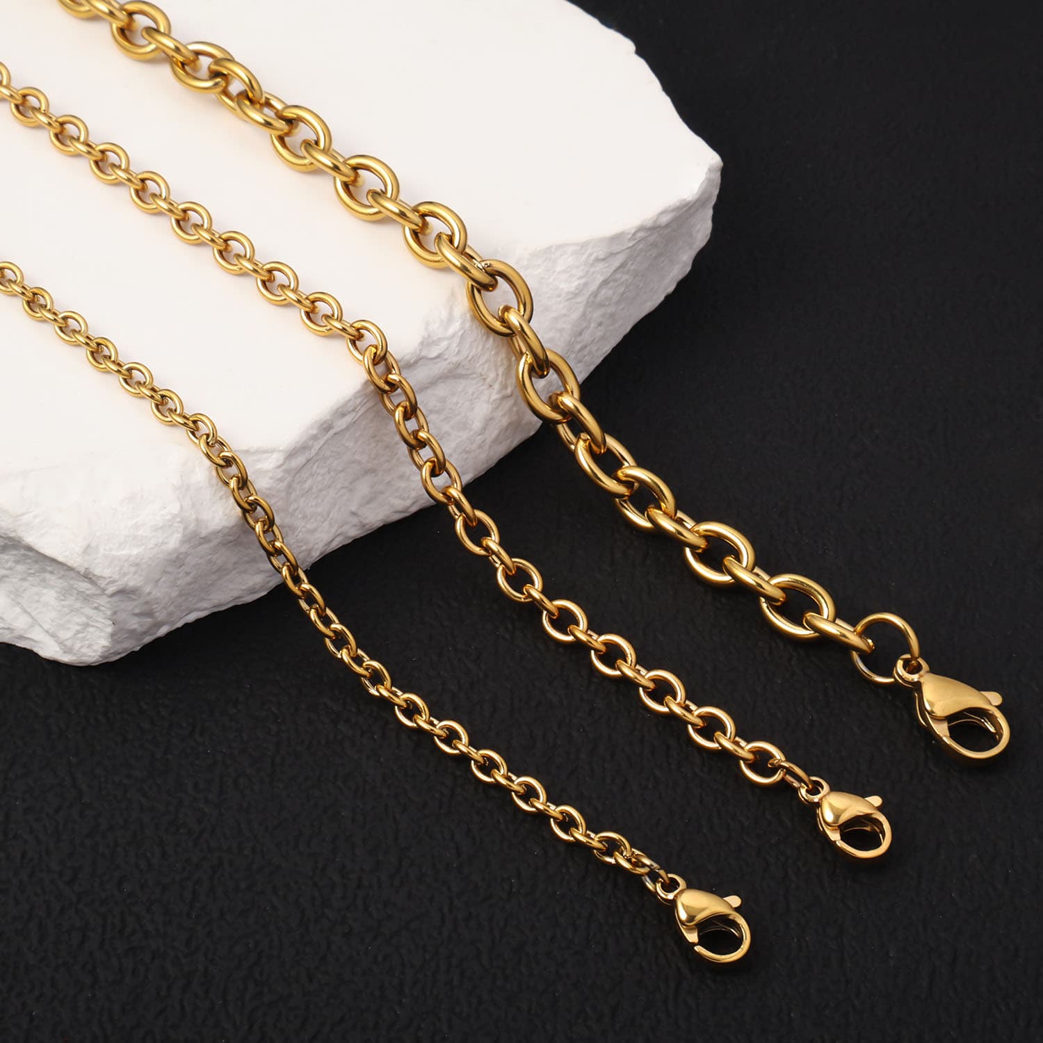 Chaîne de collier avec croix en acier inoxydable – Chaîne pour fabrication de bijoux DIY 3
