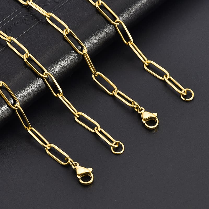 Chaîne trombone en acier inoxydable – Chaîne pour collier DIY et fabrication de bijoux 2