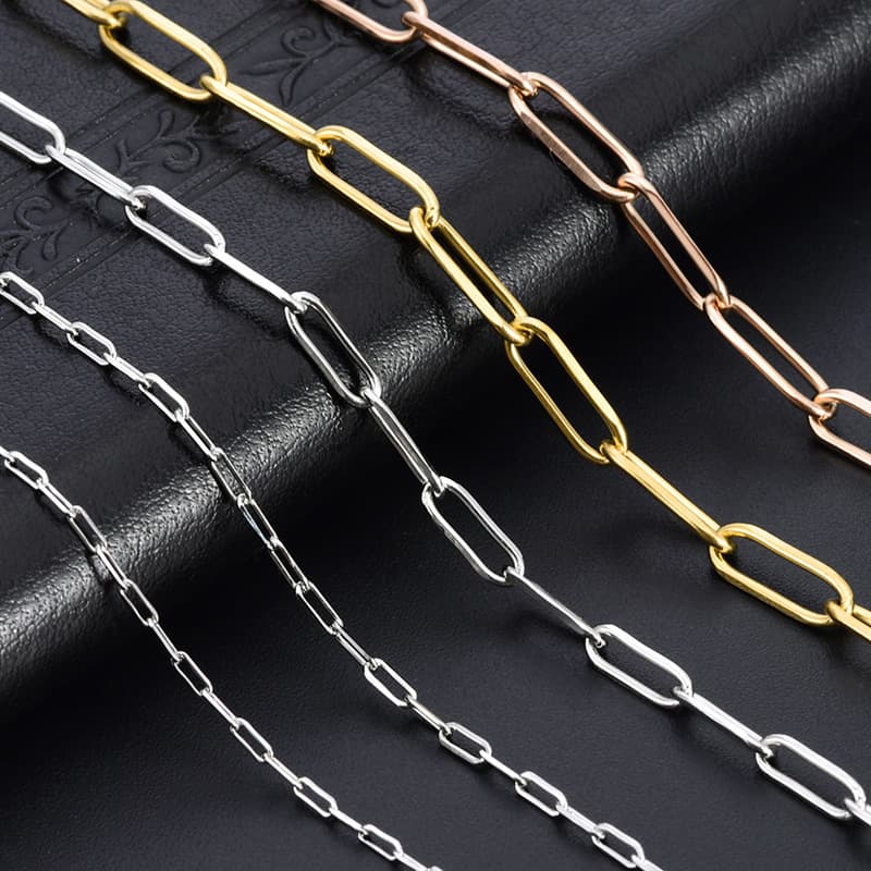 Chaîne trombone en acier inoxydable – Chaîne pour collier DIY et fabrication de bijoux 3