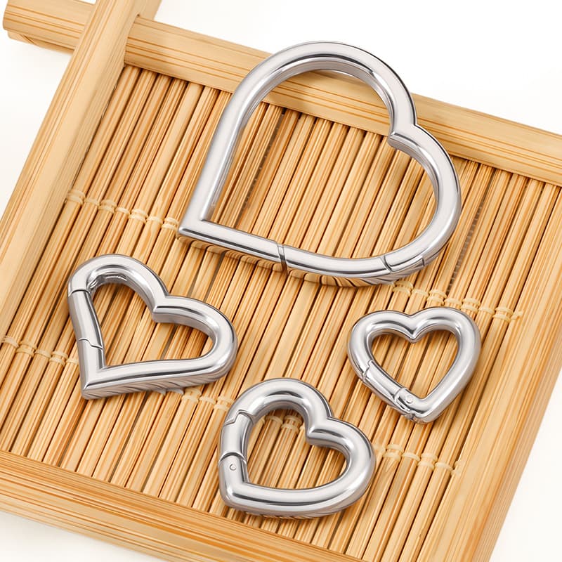 Stainless Steel Heart Spring Clasps for Jewelry Making – Polished Heart Connector DIY Findings 4