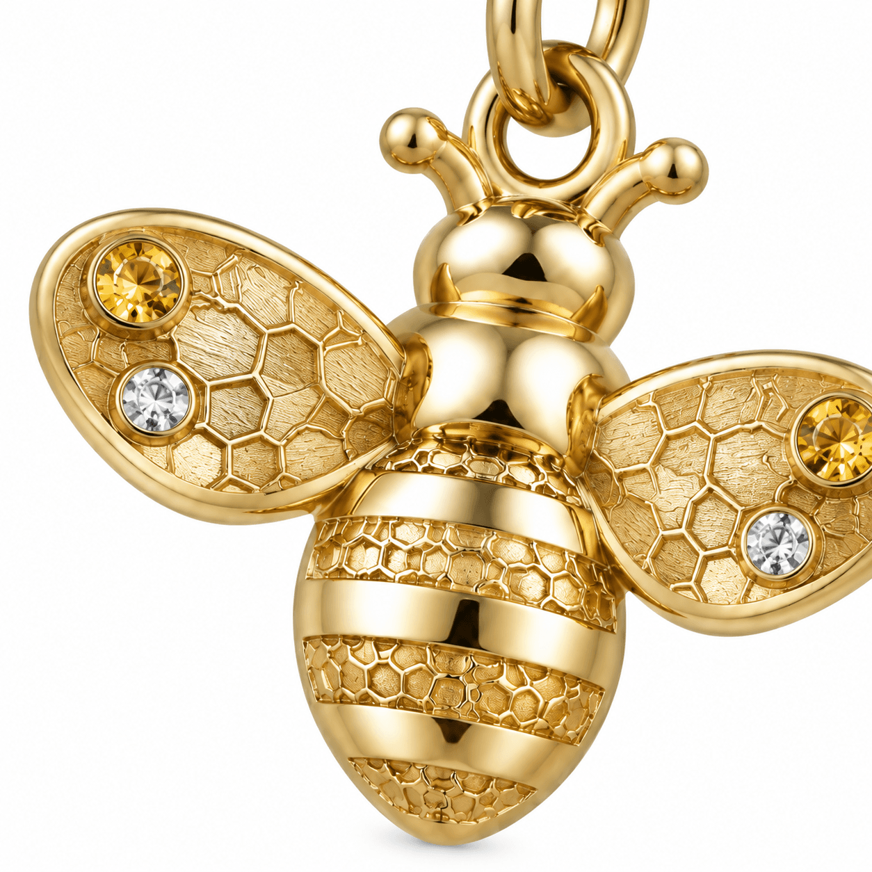 Asheville Honey Leaf Bee Charmer 316L Stainless Steel Charm 3