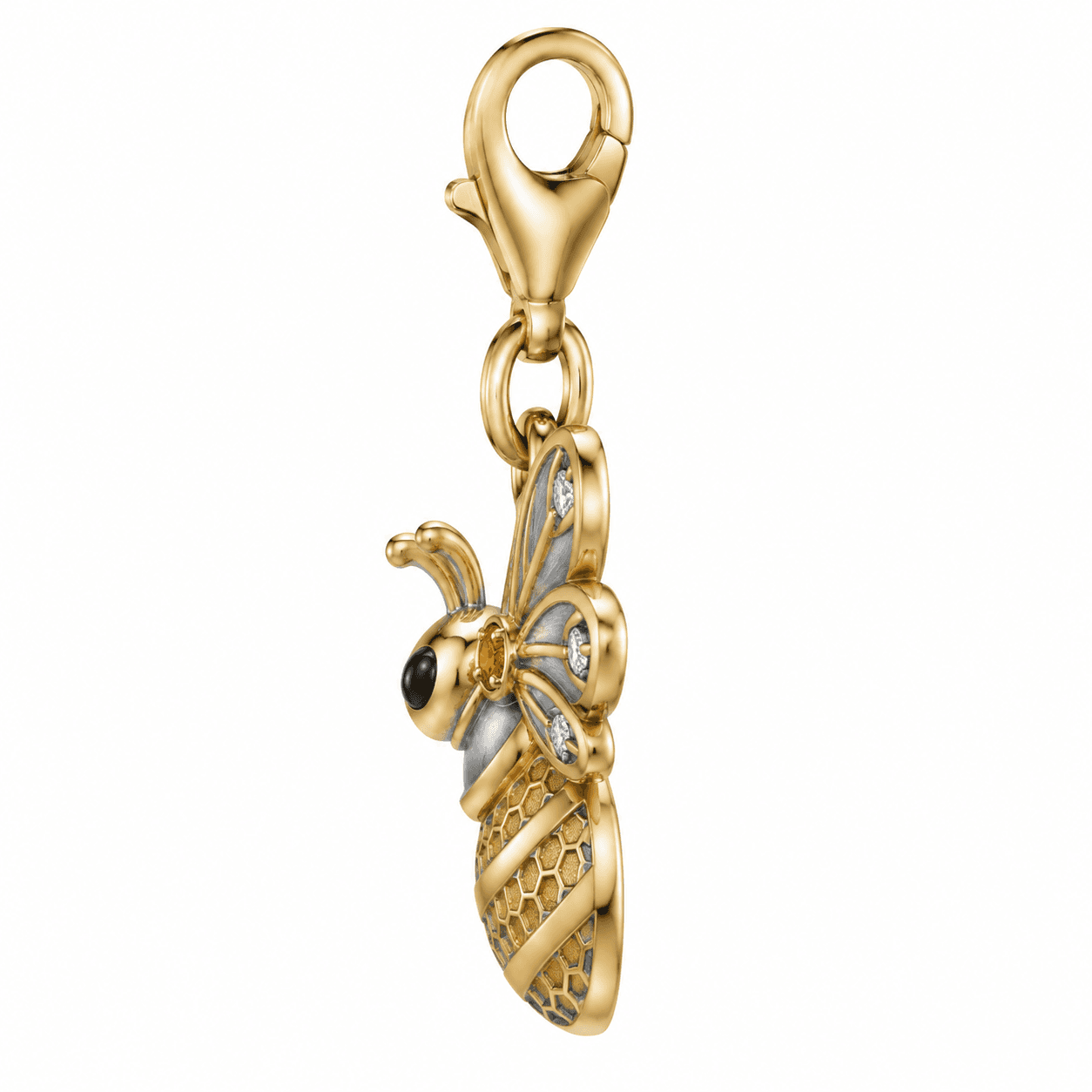Golden Honeycomb Wing Bee Charm 2