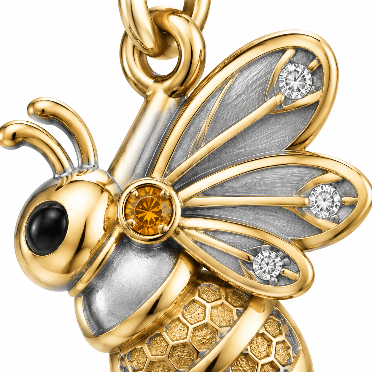 Golden Honeycomb Wing Bee Charm 3