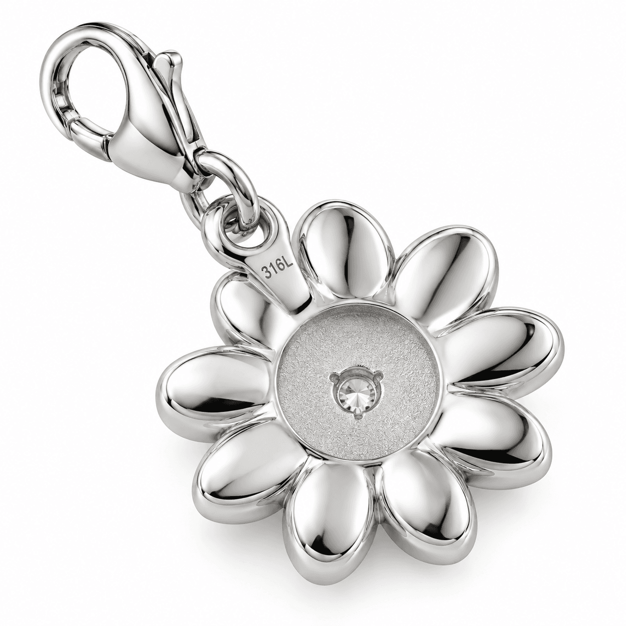 LISA Daisy Ribbon Halo Charm, 316L Gold Plated Matte 4
