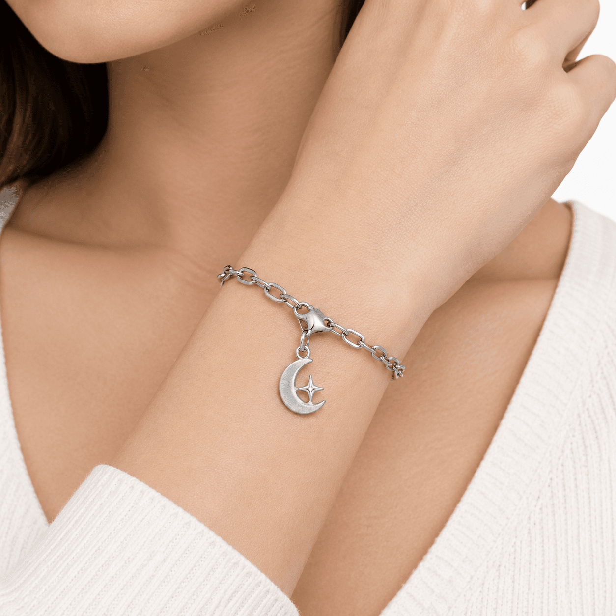 Tidal Drift Teal Wave 316L Steel Charm 5