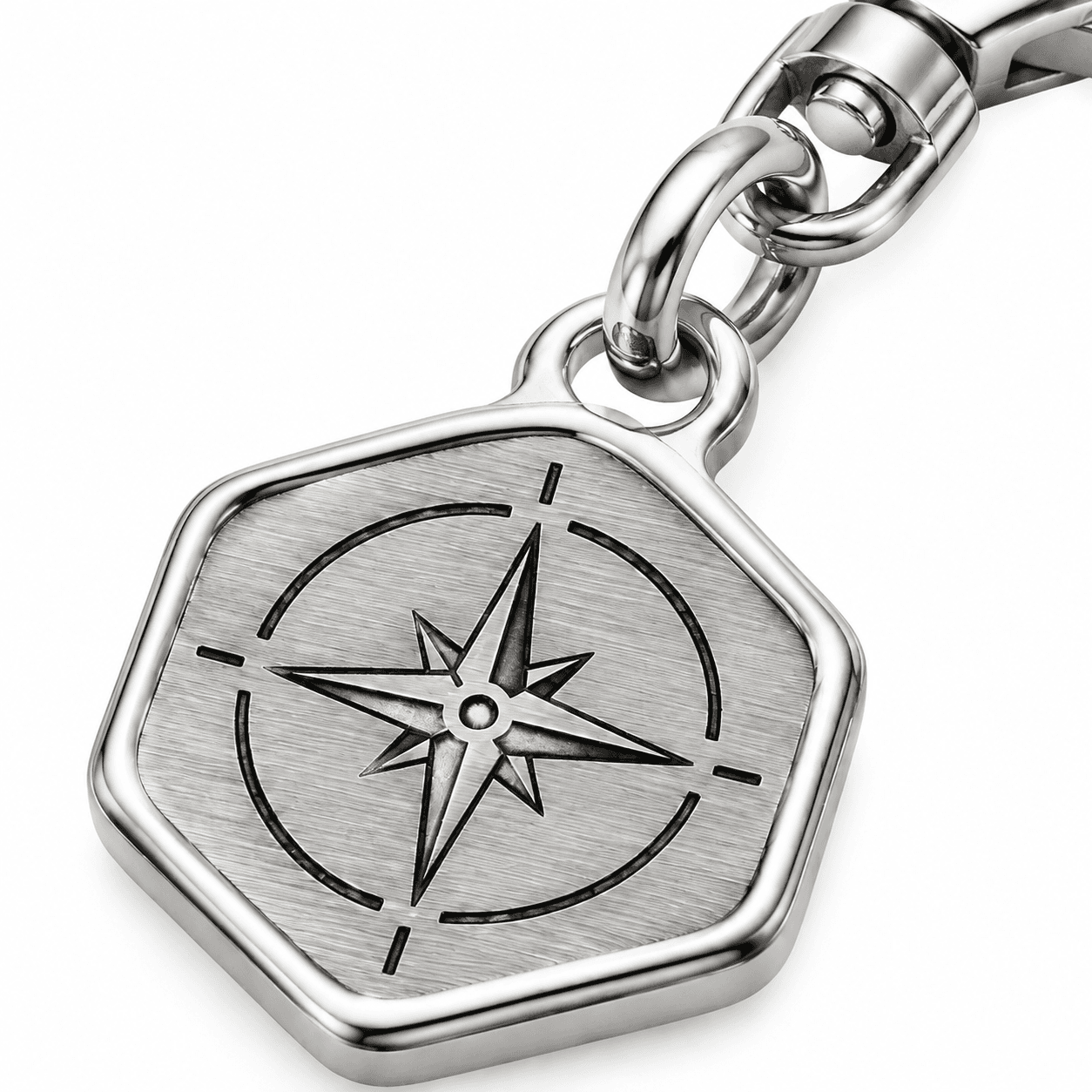 Blue Vector 316L Cyber Shield Keychain Charm 3