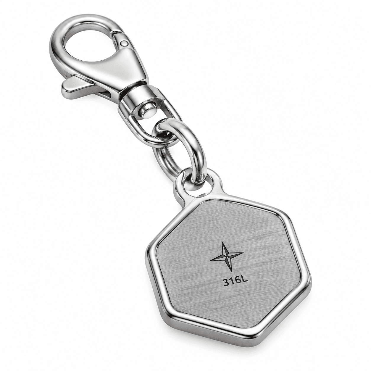 Blue Vector 316L Cyber Shield Keychain Charm 4