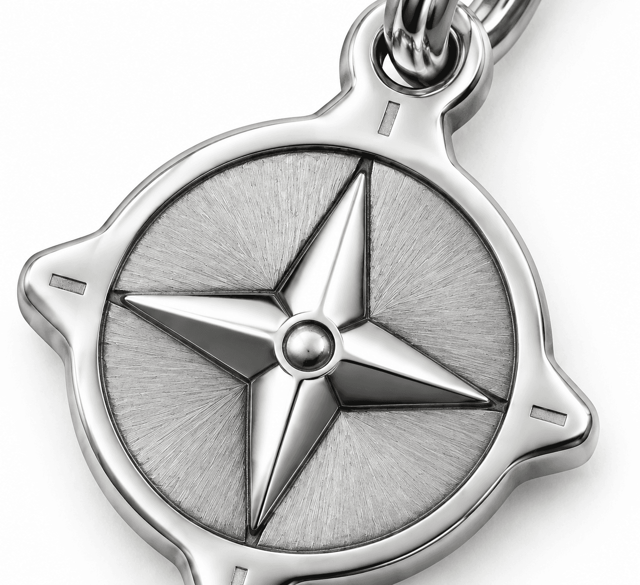 Lunar Compass 316L Blacksteel Kite Charm Keychain 3