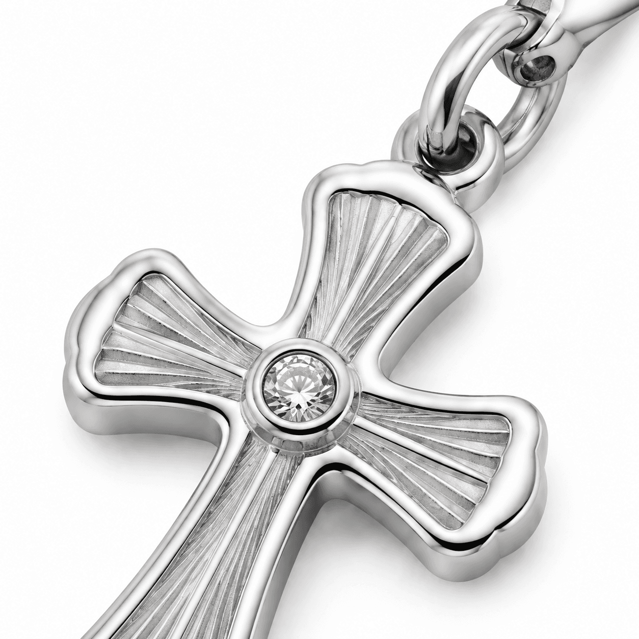 Aurora Cross Rope-Twist Charm 316L AB Micro-Pave (10-16mm) 3