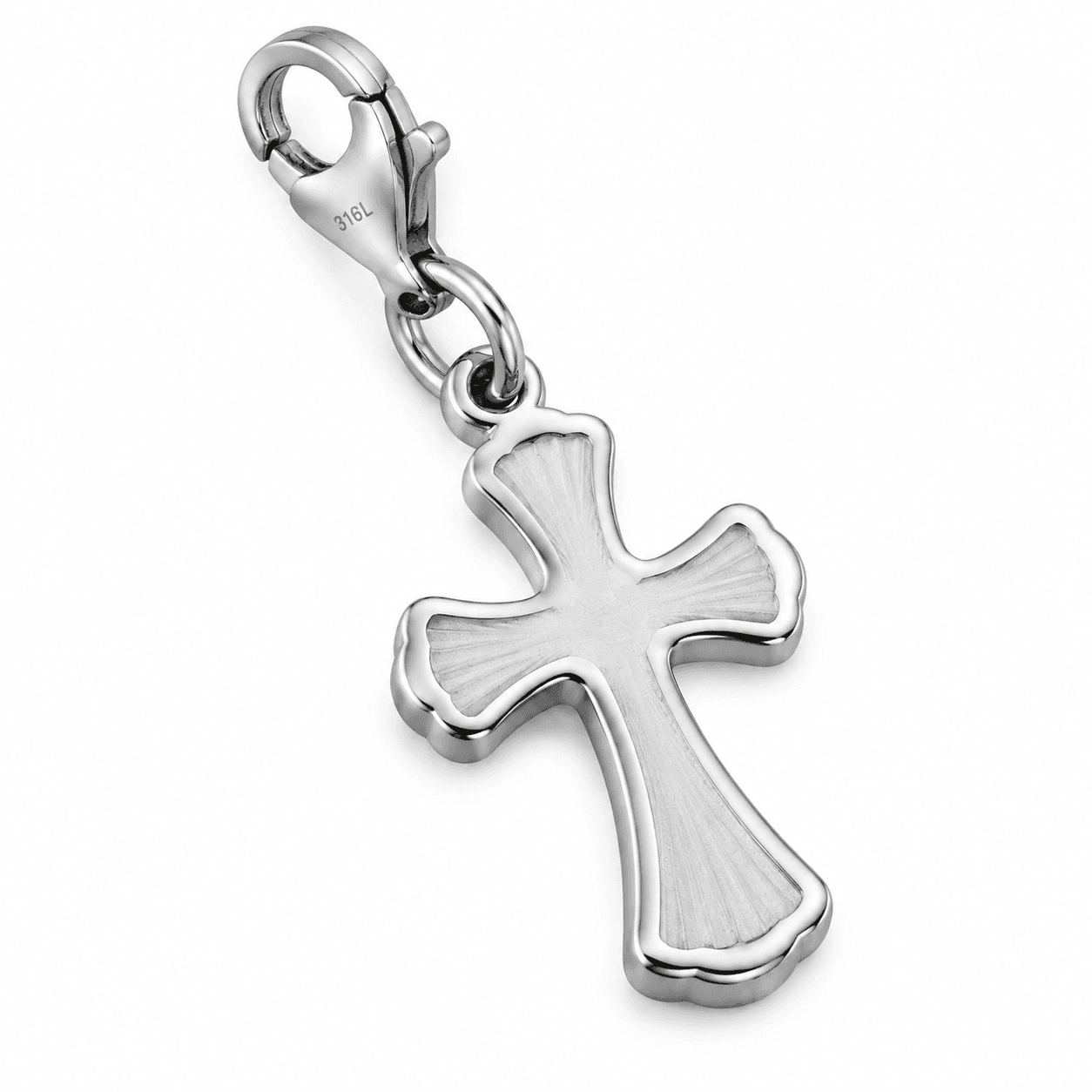 Aurora Cross Rope-Twist Charm 316L AB Micro-Pave (10-16mm) 4