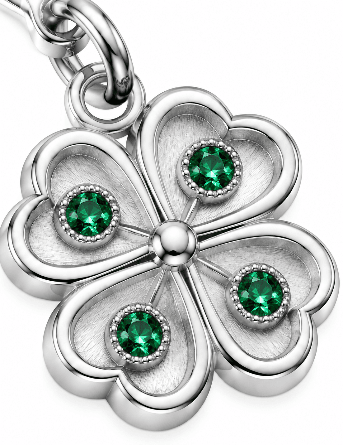 Lucky Clover Halo 316L Charm with Openwork Clover Drop 3
