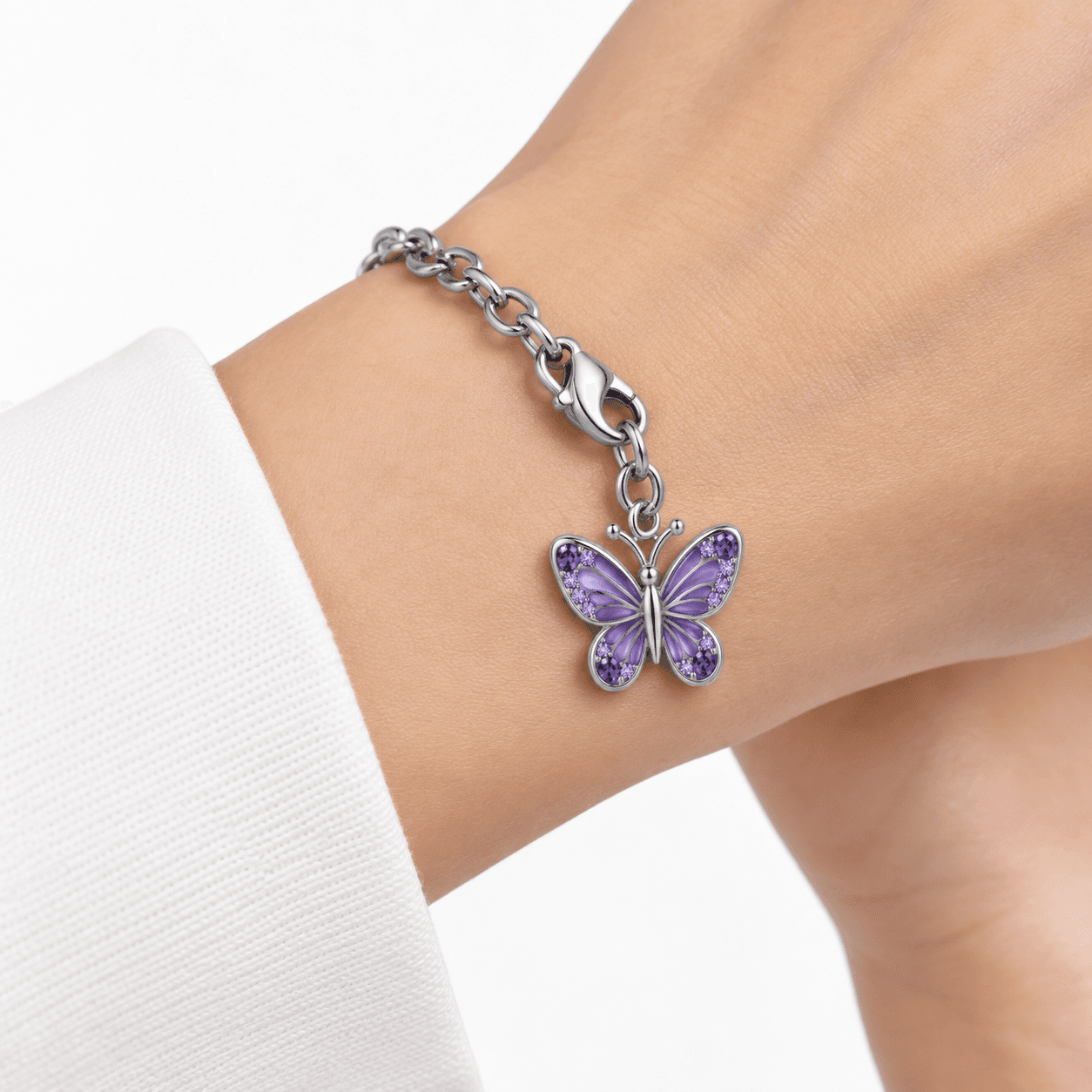 Amethyst Flutterwing Dream 316L Stainless Steel Charm 5