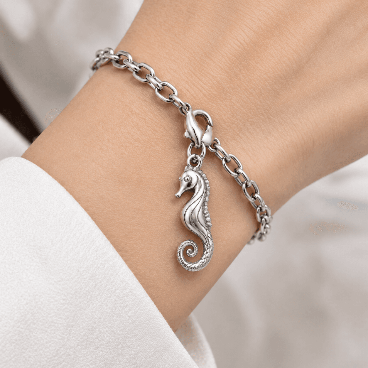 Mystic Tide Seahorse Wave 316L Stainless Steel Charm 5