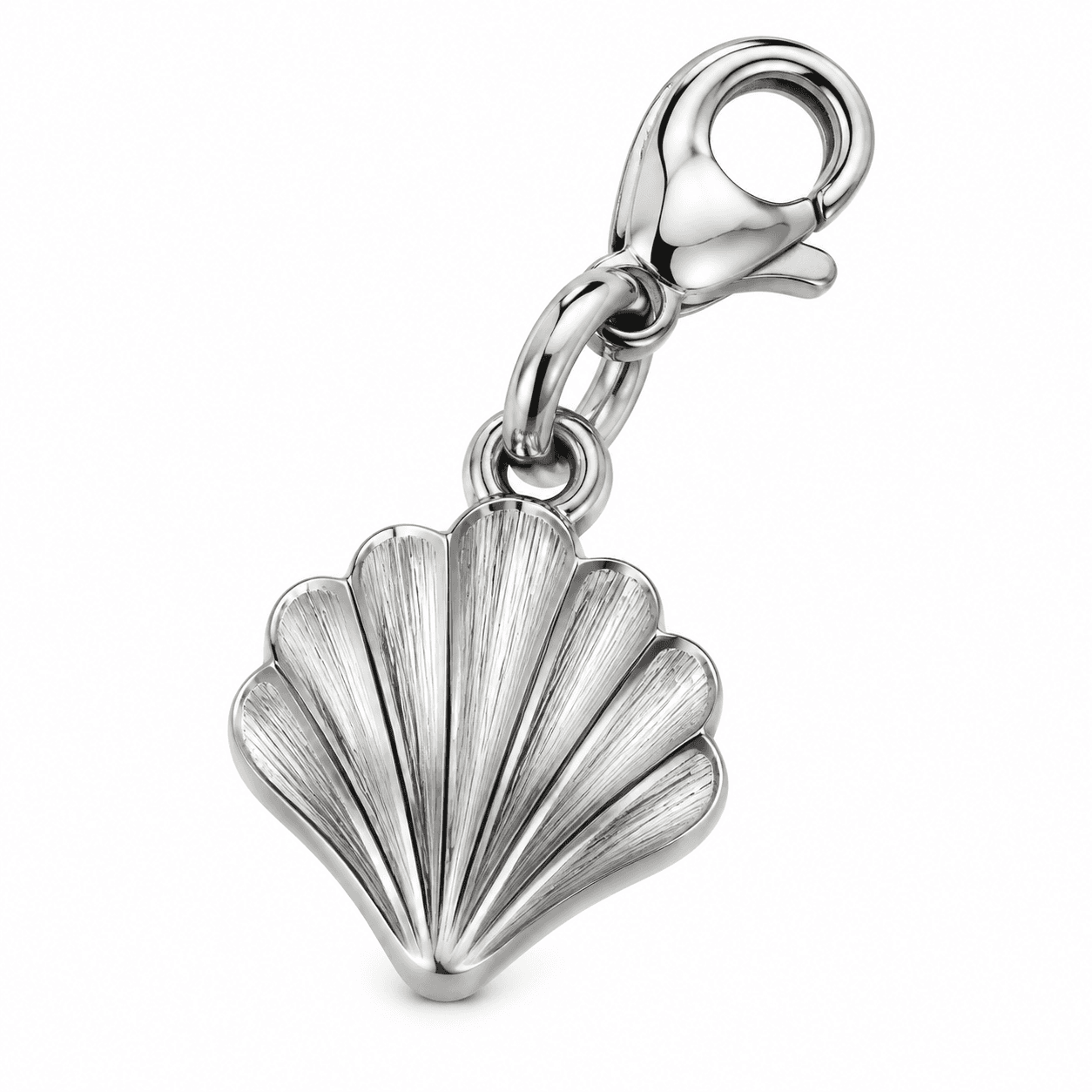 Lagoon Whisper Scallop Seashell Charm in Champagne Gold