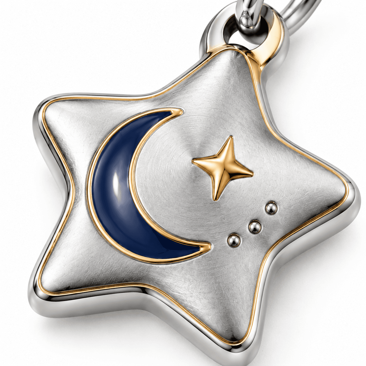 Fortune Orbit Teal Starburst 316L Stainless Steel Charm 3
