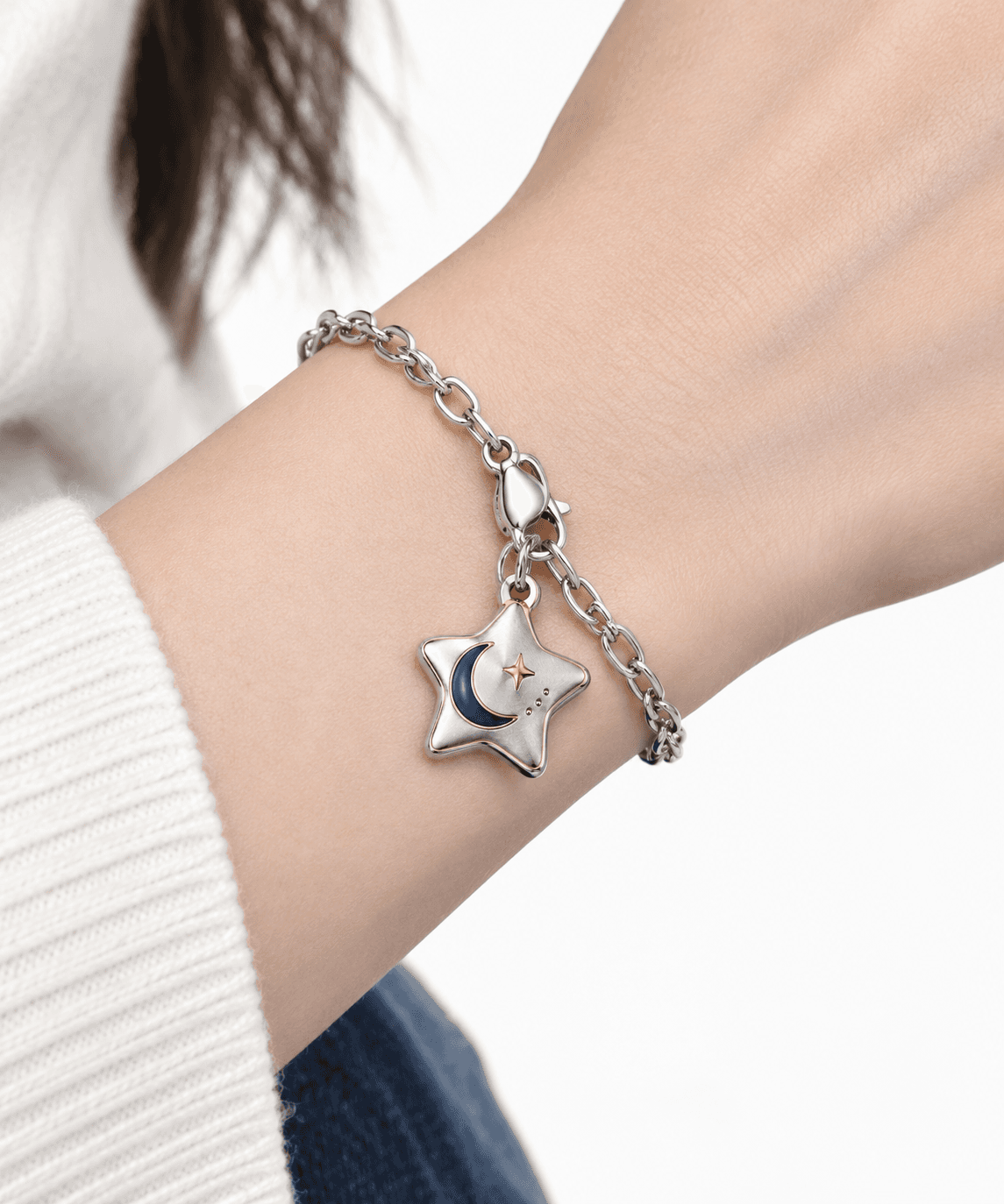 Fortune Orbit Teal Starburst 316L Stainless Steel Charm 5