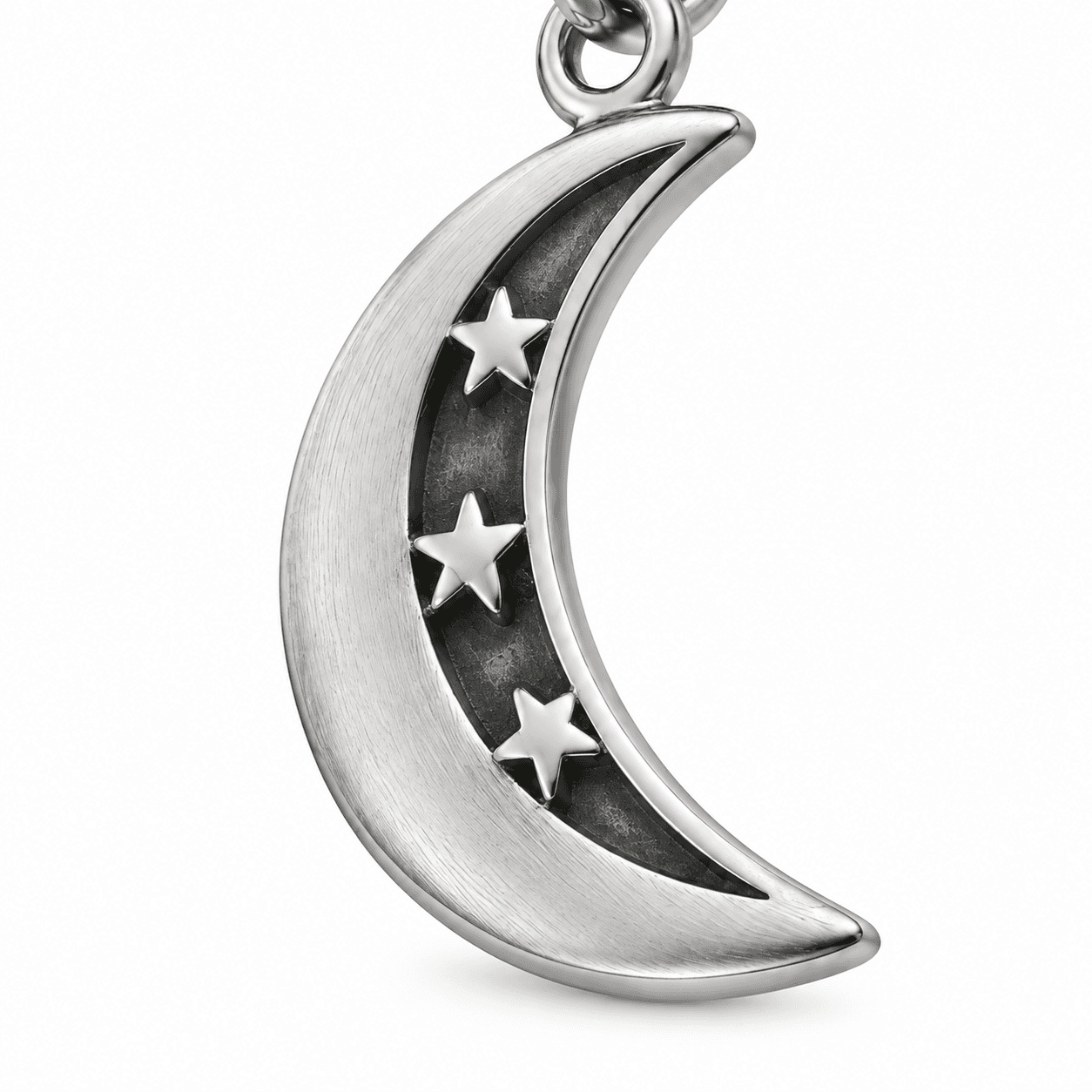 Gezeitenfinsternis-Sichelanhänger aus Silber mit Mondstein 3