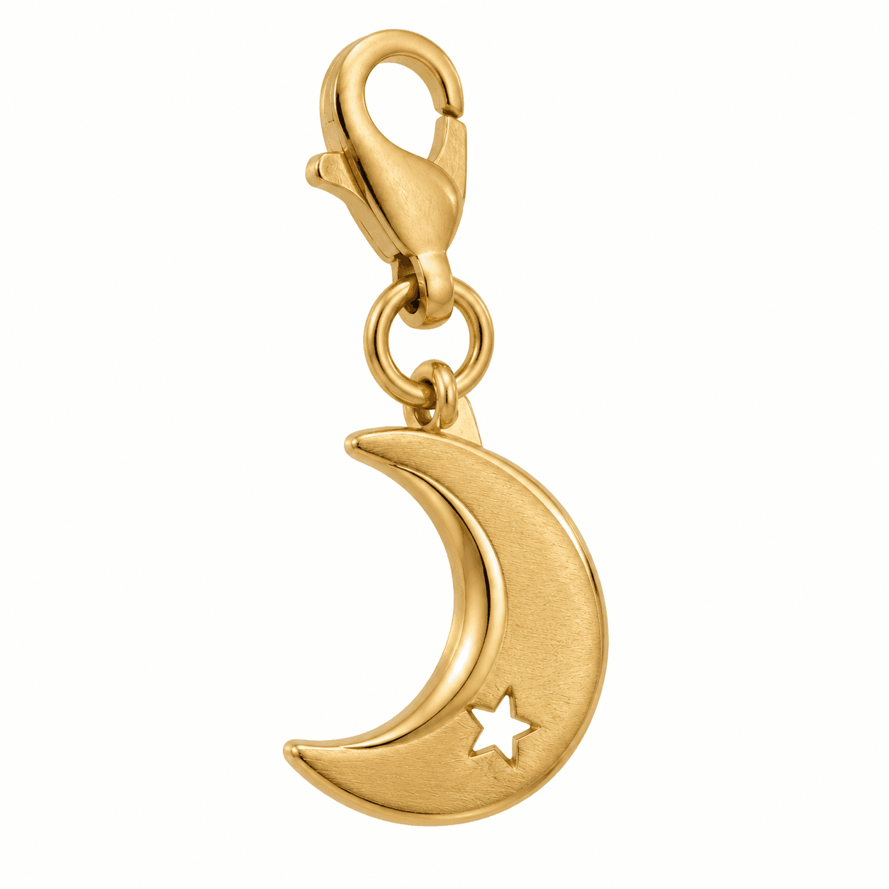 Blue Eclipse Sculpted Crescent Moon 316L Stainless Steel Charm 4