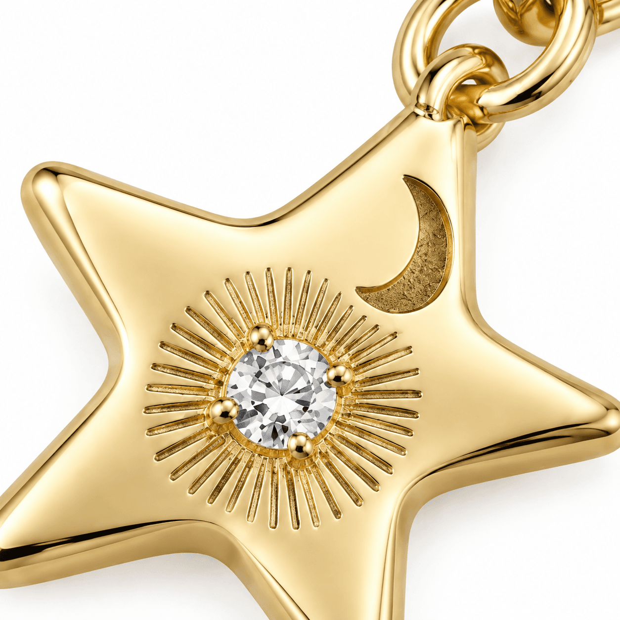 Eclipse Orbit Six-Point Teal Star 316L Stainless Steel Charm 3