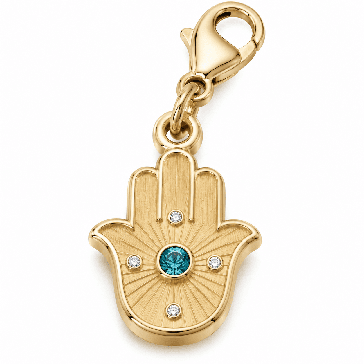 Azure Celestial Eye Hamsa 316L Stainless Steel Charm