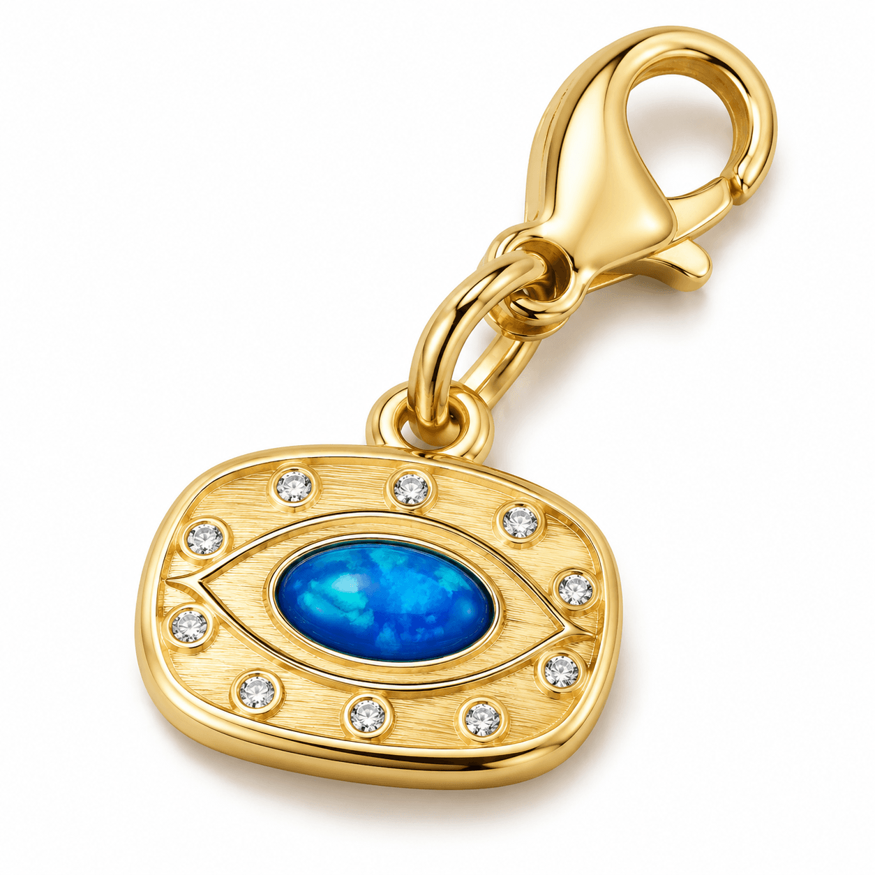 Sahara Sunburst Turquoise Evil Eye Stainless Steel Charm