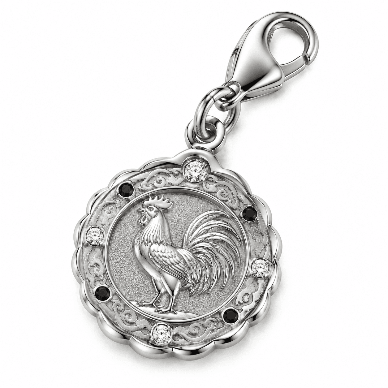 Golden Zodiac Constellation 12-Animal Charm, 316L Round
