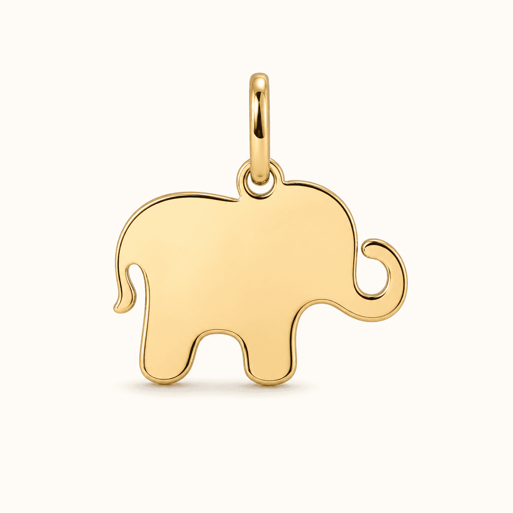 Trunk-Twinkle Elephant 316L Stainless Steel Charm 4