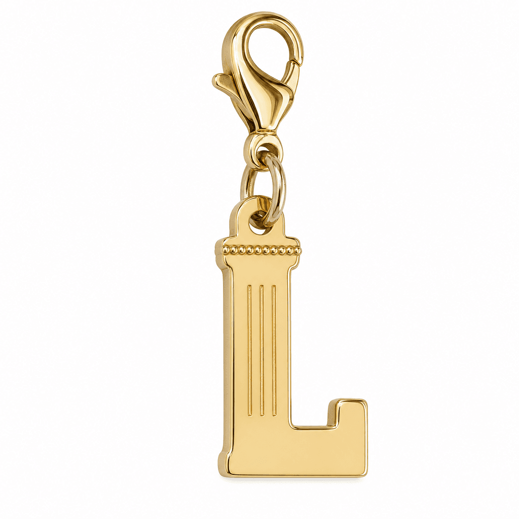 Letterburst Micro Halo 316L Charm (Letter Charms) 4