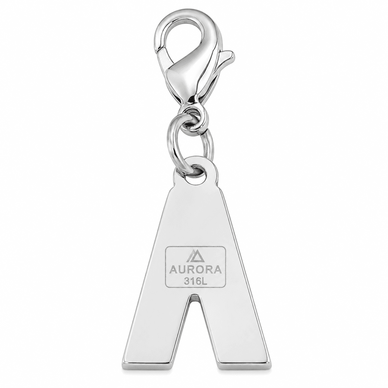 Aurora Shield Monogram Charm – PVD Blue 316L Stainless Steel 4