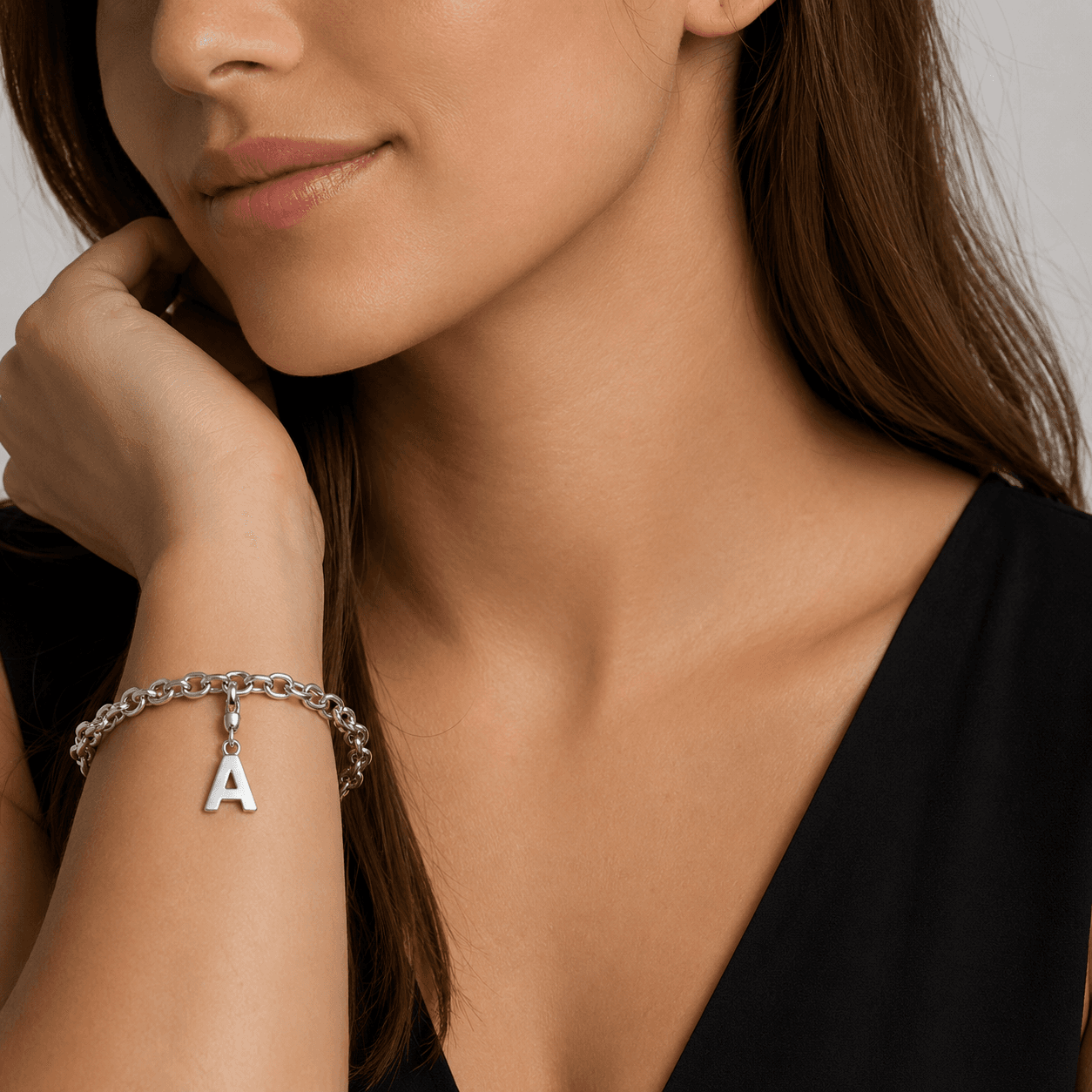 VectorCut Parallelogram Initial Charm - ツートン 316L 5