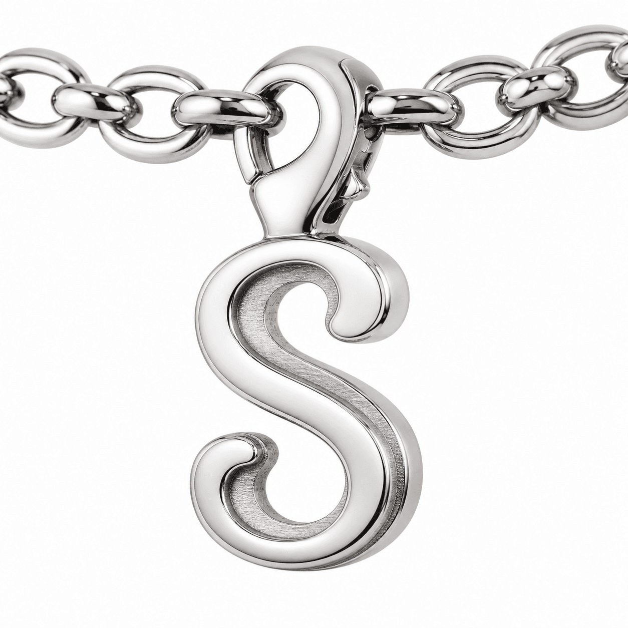 S-Serpentine Curve Charm 316L Stainless Steel Two-Tone 5