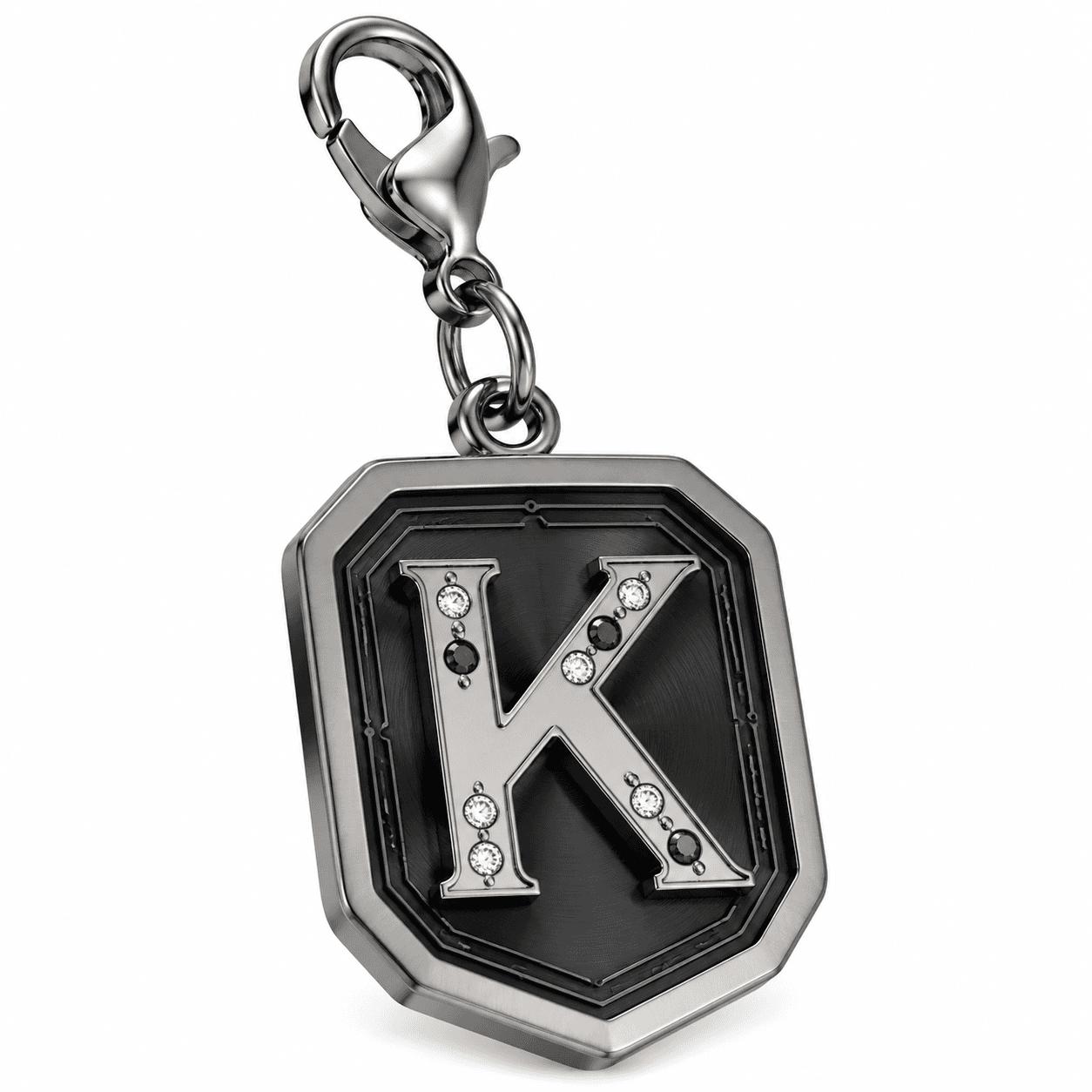 Prism Flow Secret Letter 316L Stainless Steel Charm