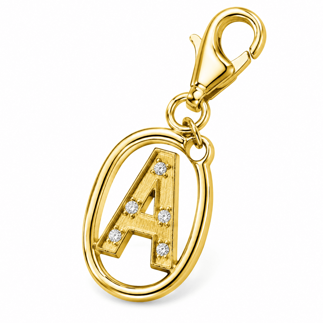 HexaScript Two-Tone Letter Charm 316L Stainless Steel