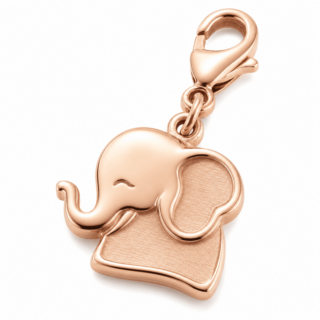 Lucky Speckle Elephant 316L Charm with Rose Gold Plating