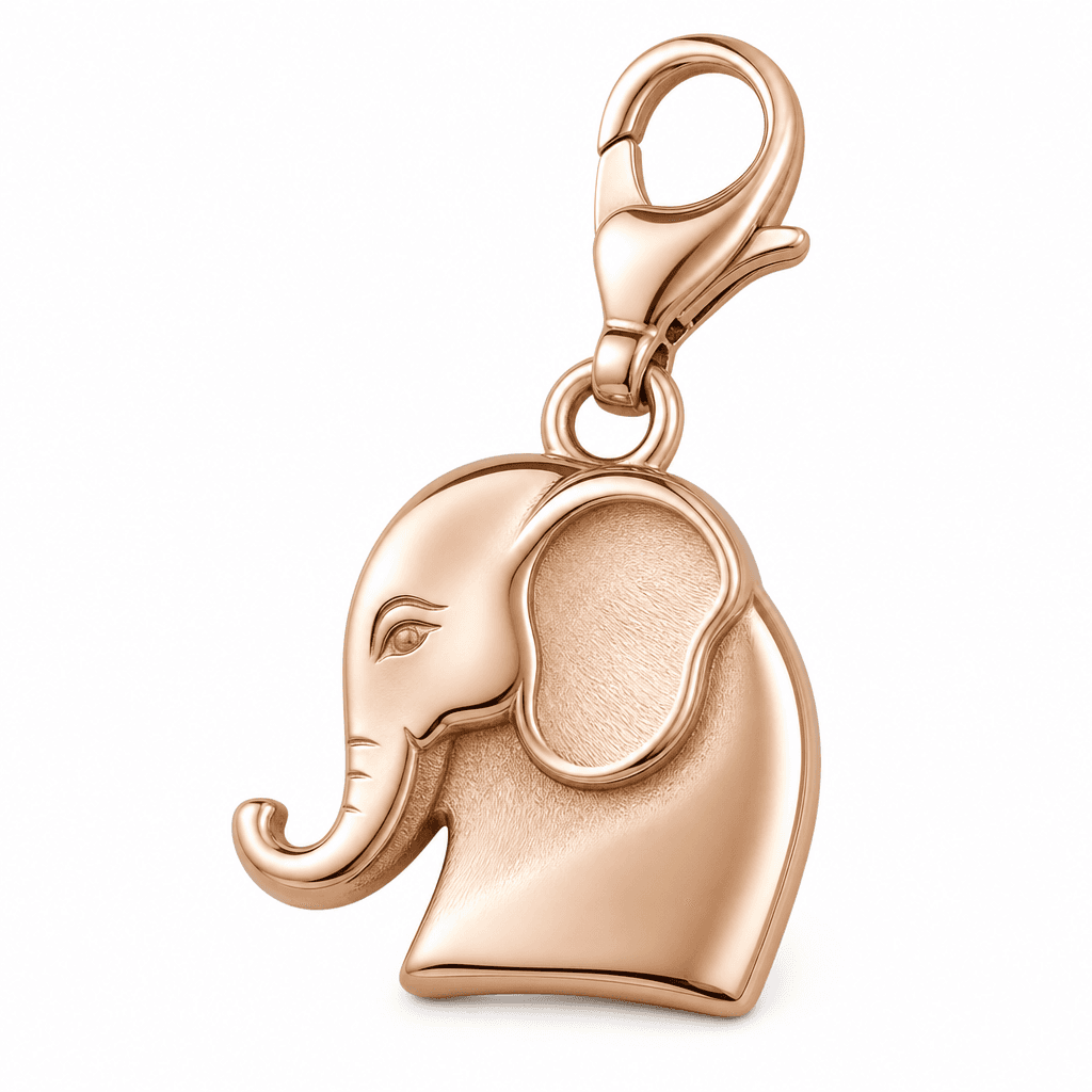 Lucky Speckle Elephant 316L Charm with Rose Gold Plating 3