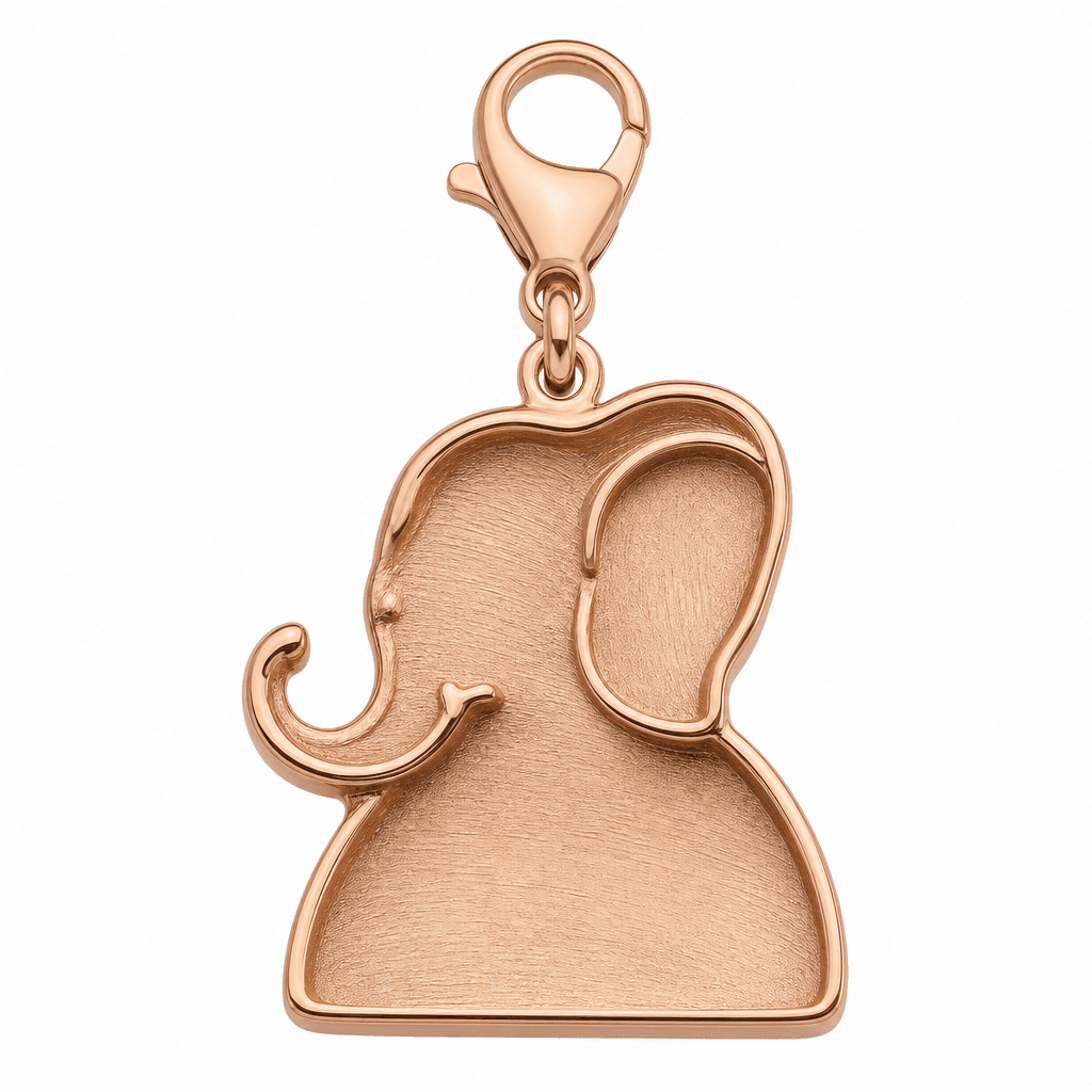 Lucky Speckle Elephant 316L Charm with Rose Gold Plating 4